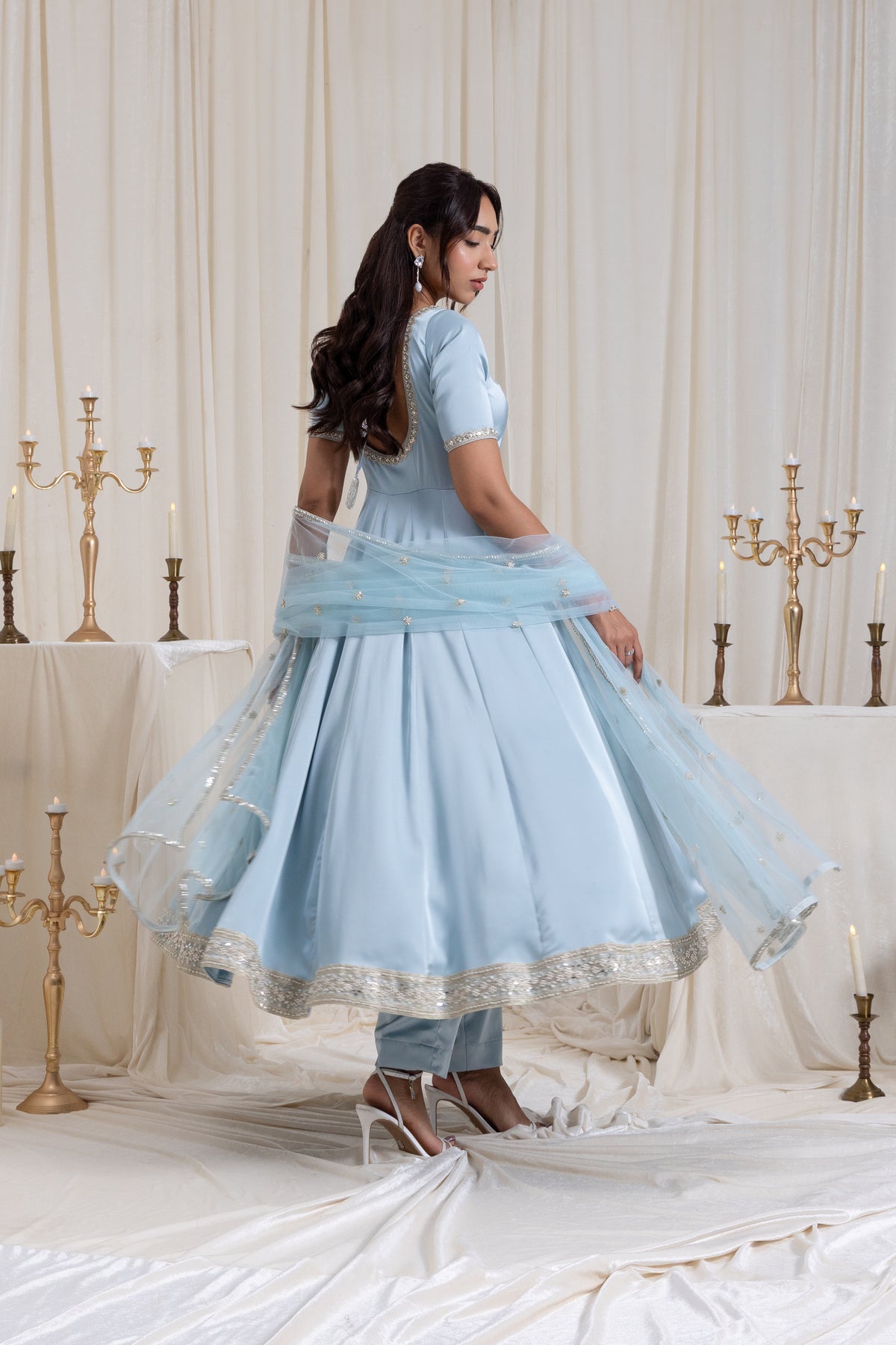 Sehar Anarkali Suit Set - Blue