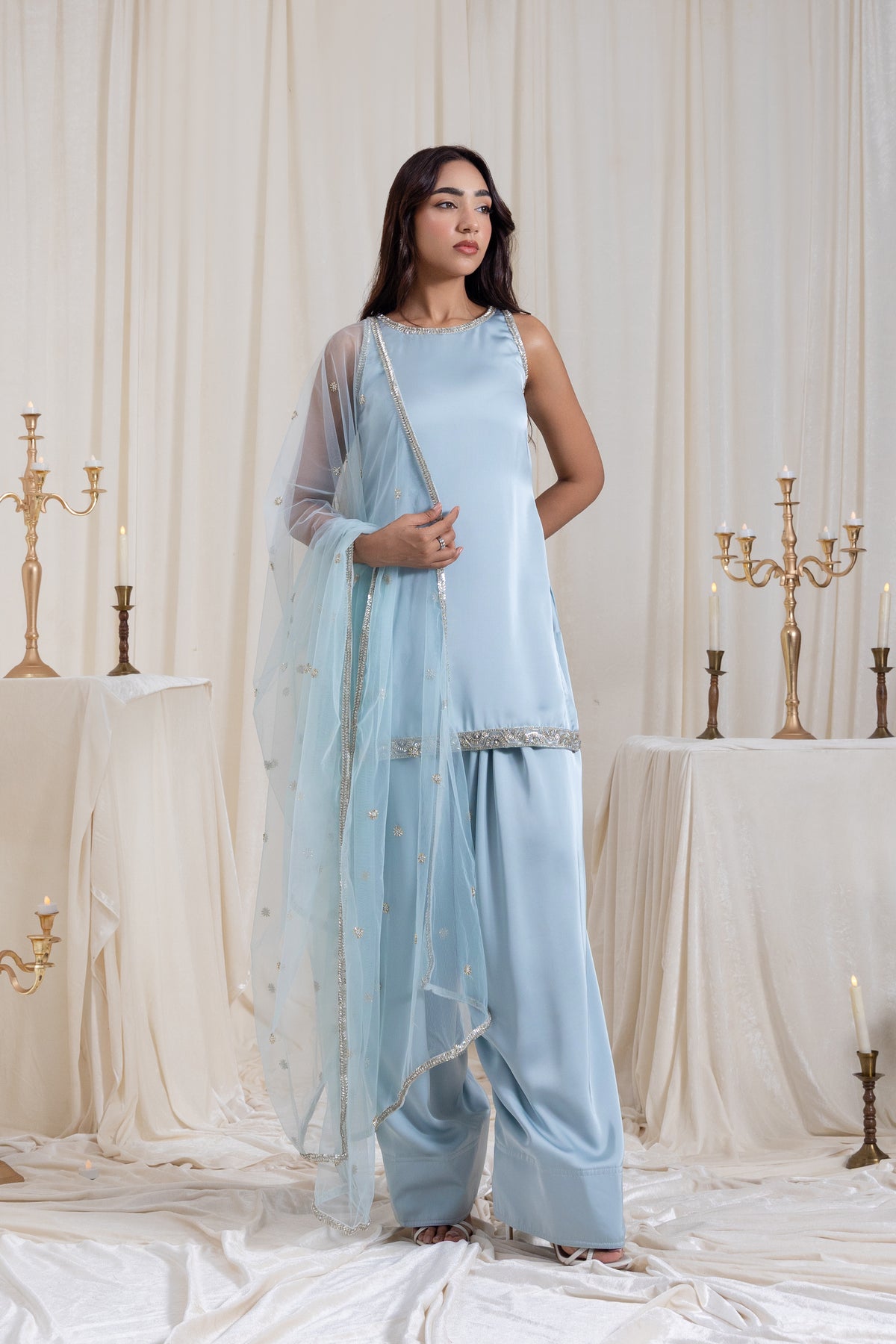 Naaz Farshi Salwar Set - Blue
