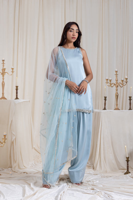 Naaz Farshi Salwar Set - Blue