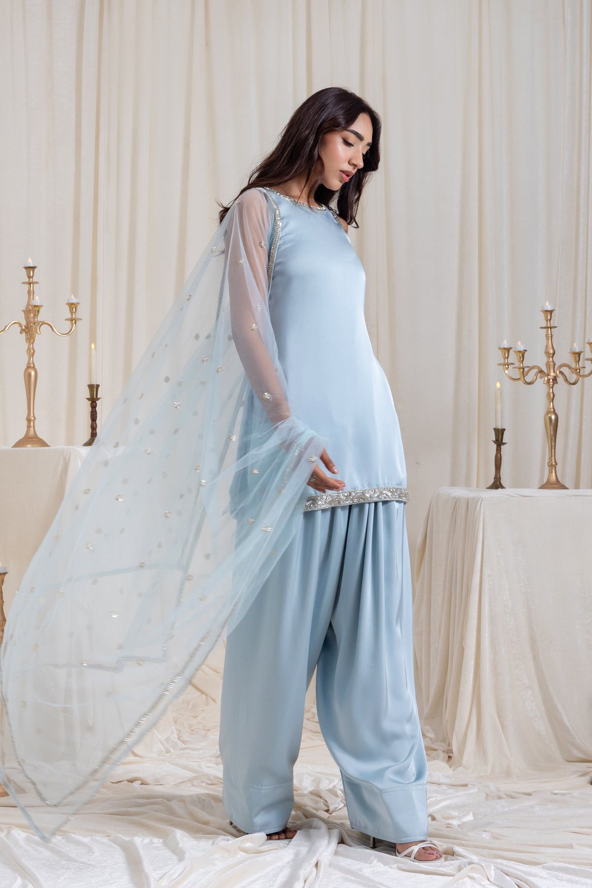 Naaz Farshi Salwar Set - Blue