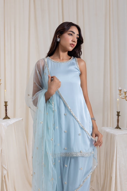 Naaz Farshi Salwar Set - Blue