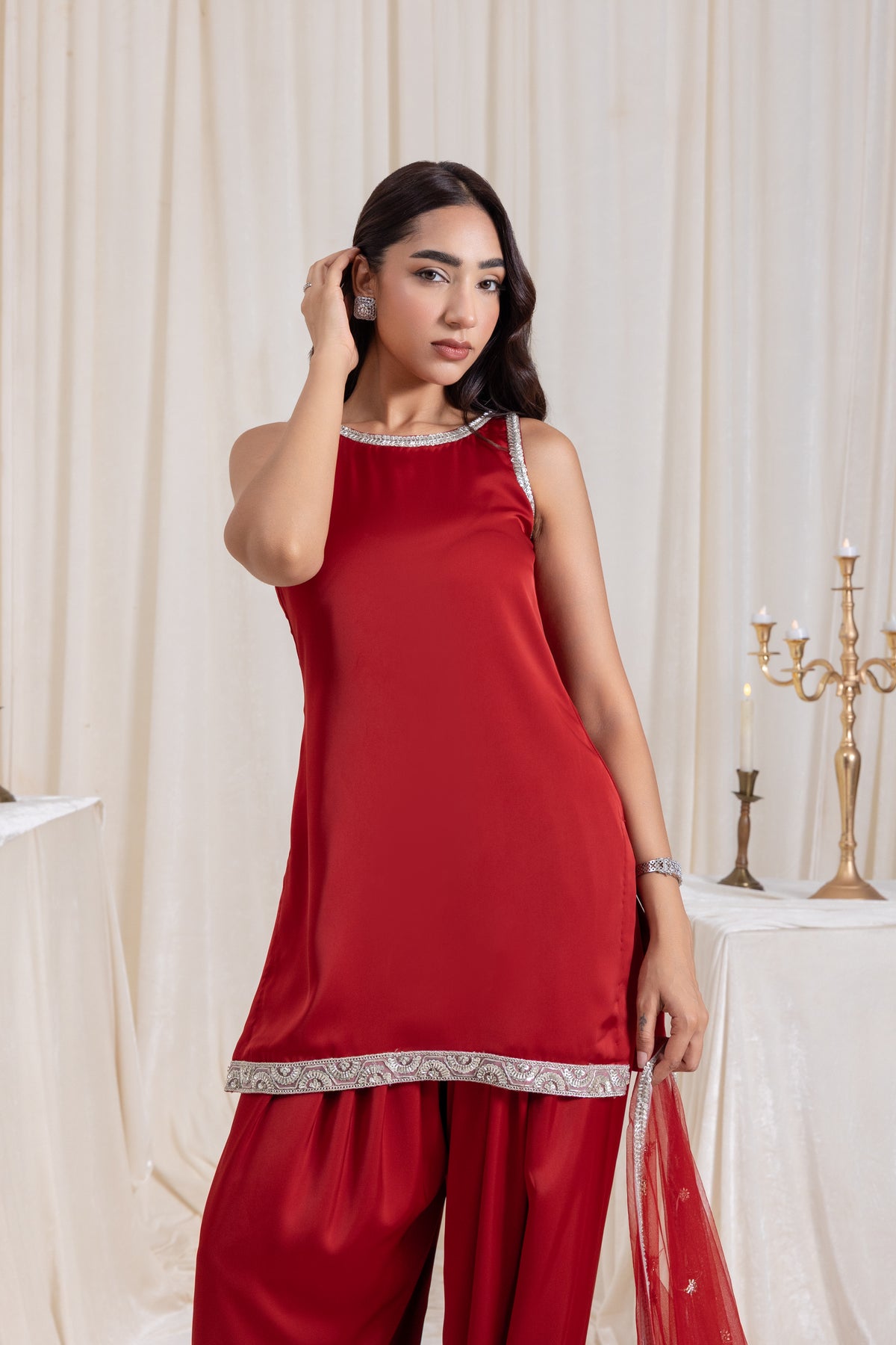 Naaz Farshi Salwar Set - Red