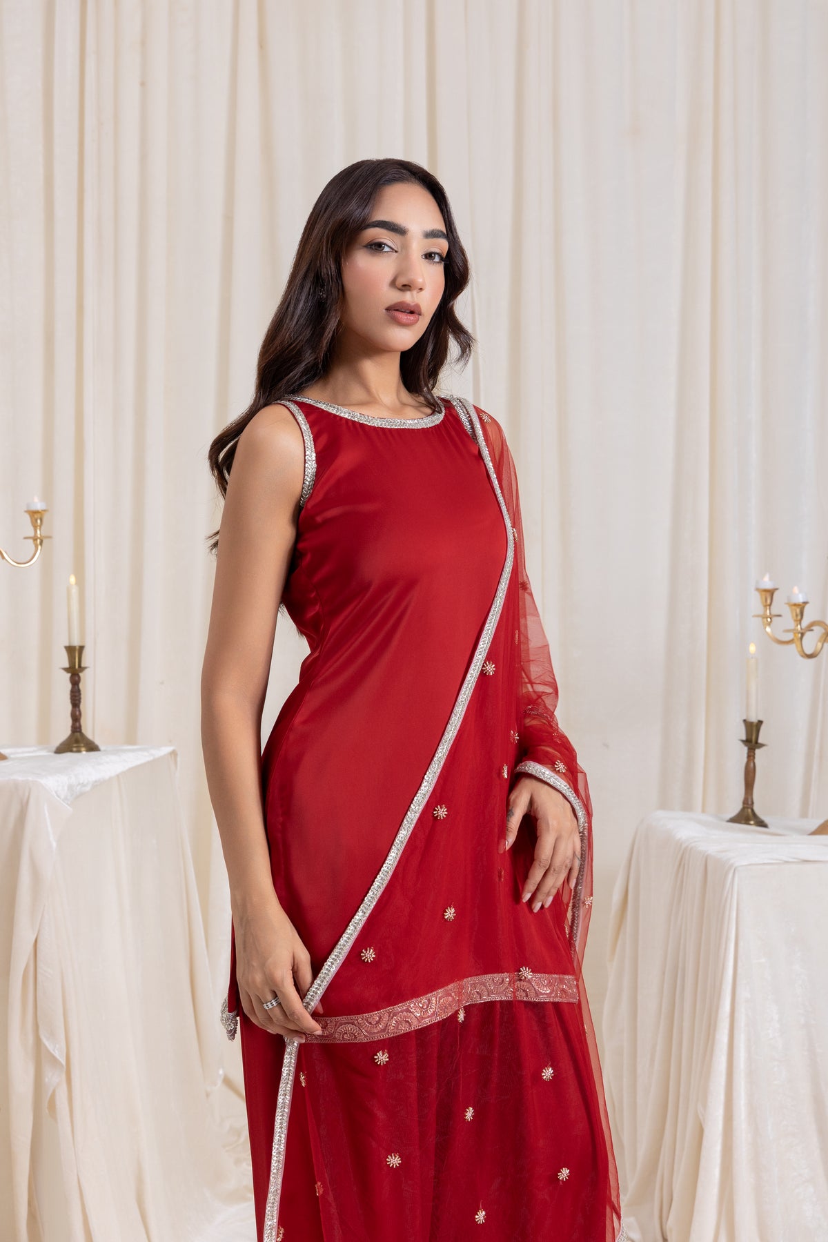 Naaz Farshi Salwar Set - Red