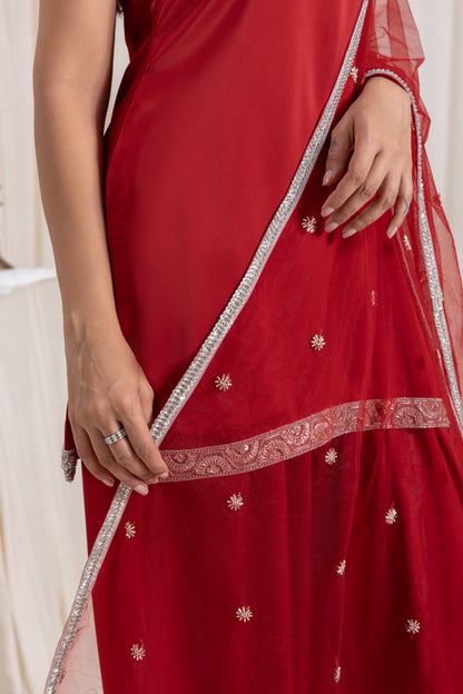 Naaz Farshi Salwar Set - Red