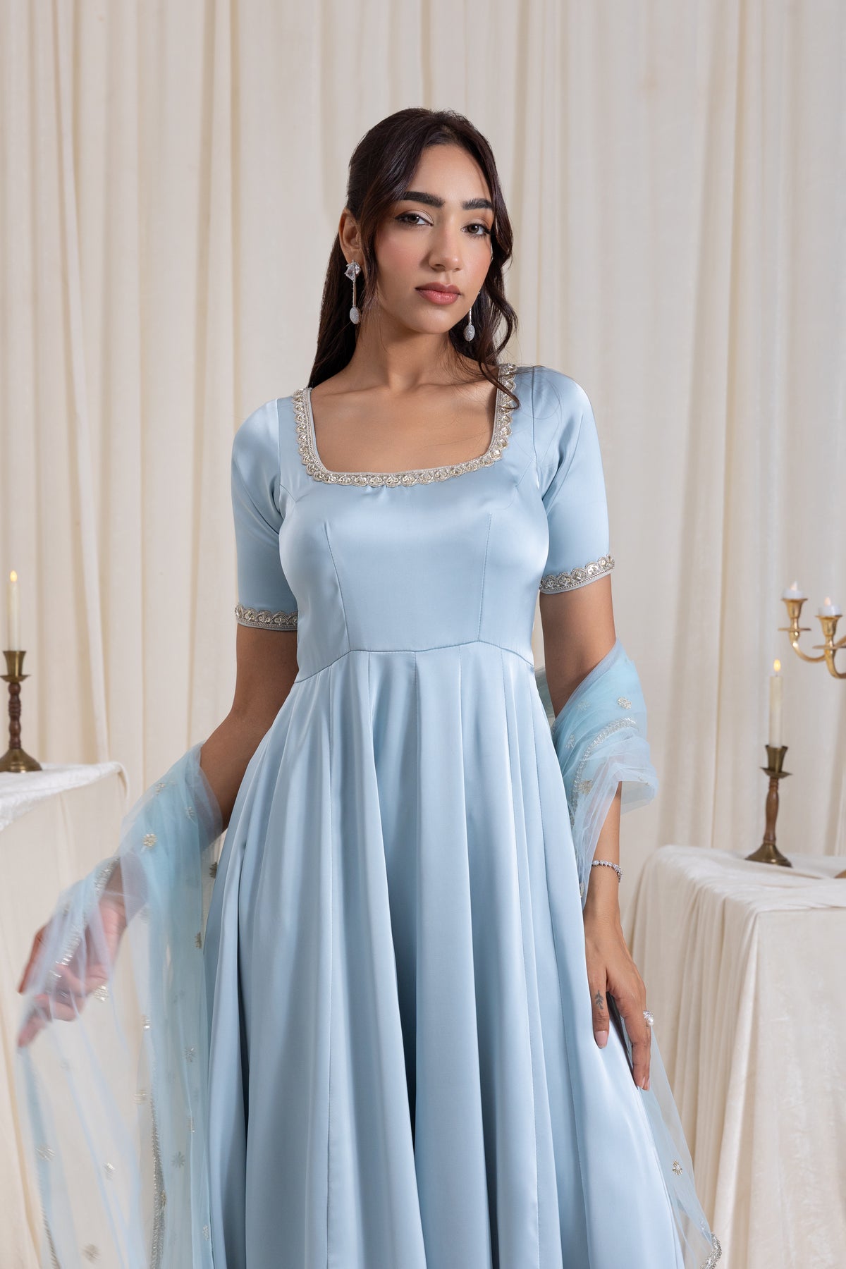 Sehar Anarkali Suit Set - Blue
