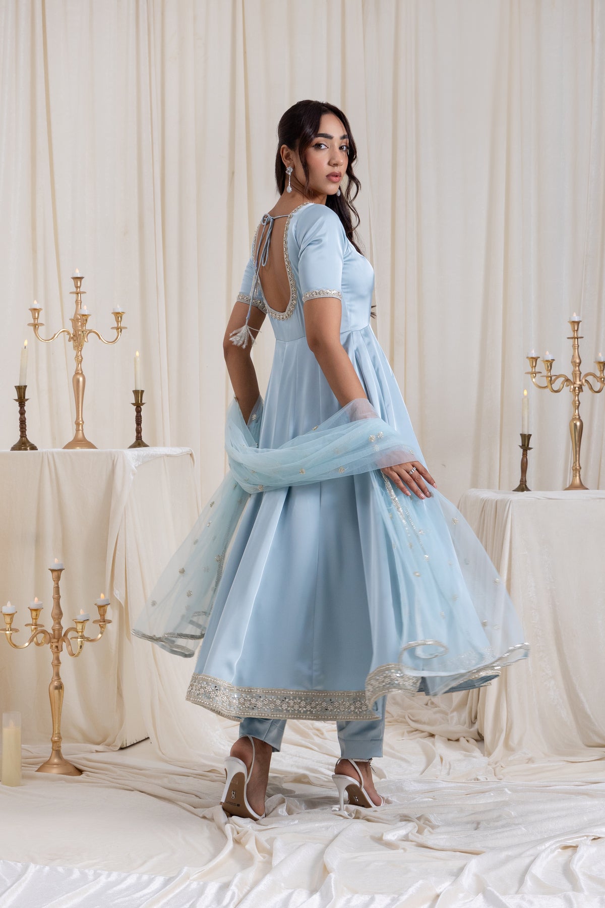 Sehar Anarkali Suit Set - Blue