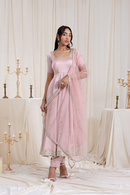 Sehar Anarkali Suit Set - Pink