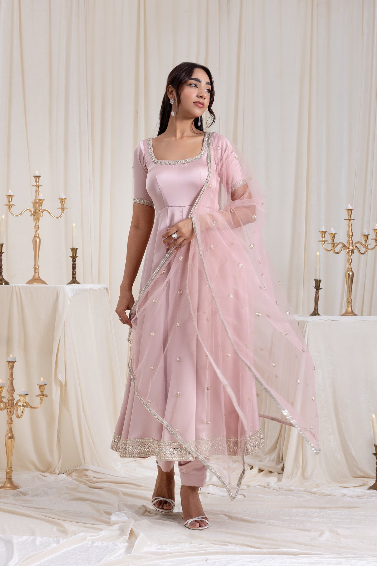 Sehar Anarkali Suit Set - Pink