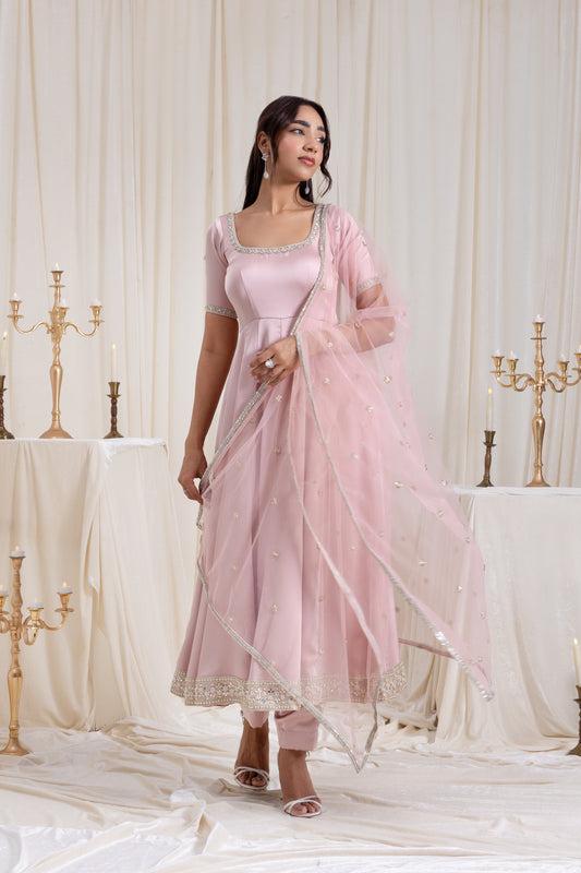 Sehar Anarkali Suit Set - Pink