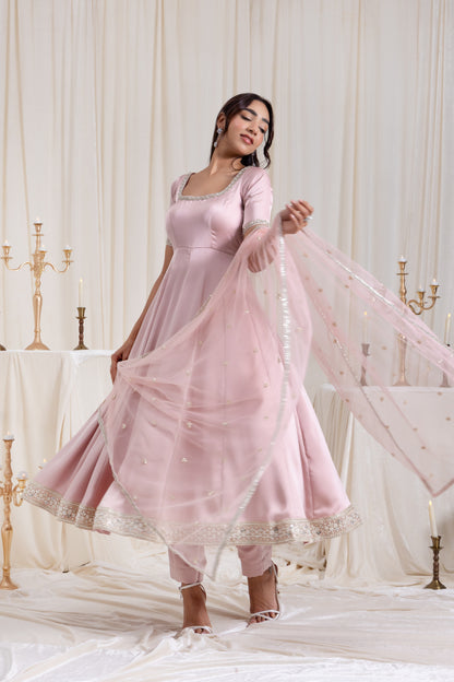 Sehar Anarkali Suit Set - Pink