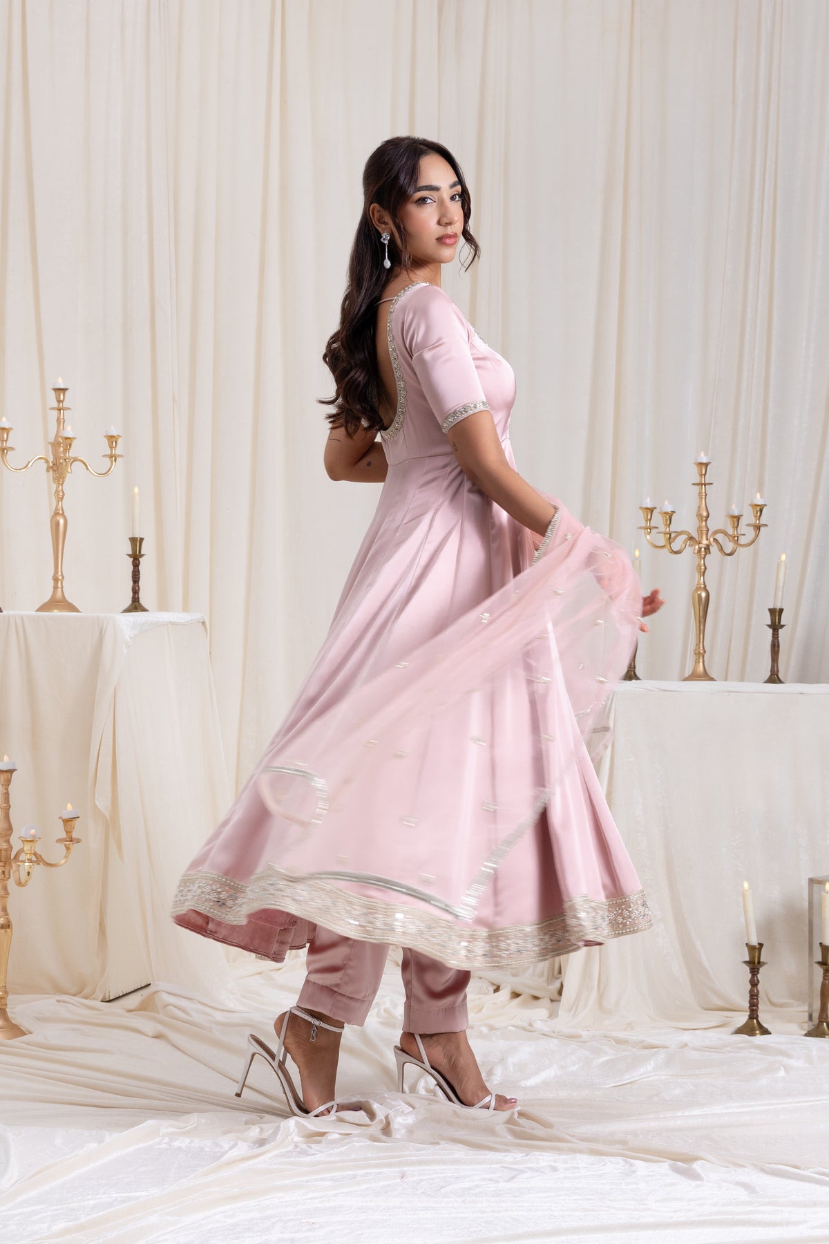 Sehar Anarkali Suit Set - Pink