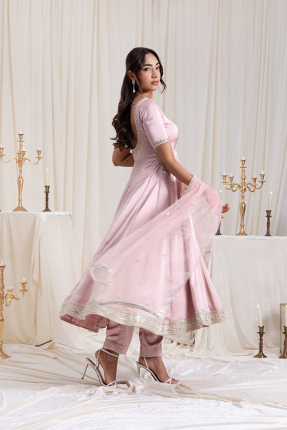 Sehar Anarkali Suit Set - Pink