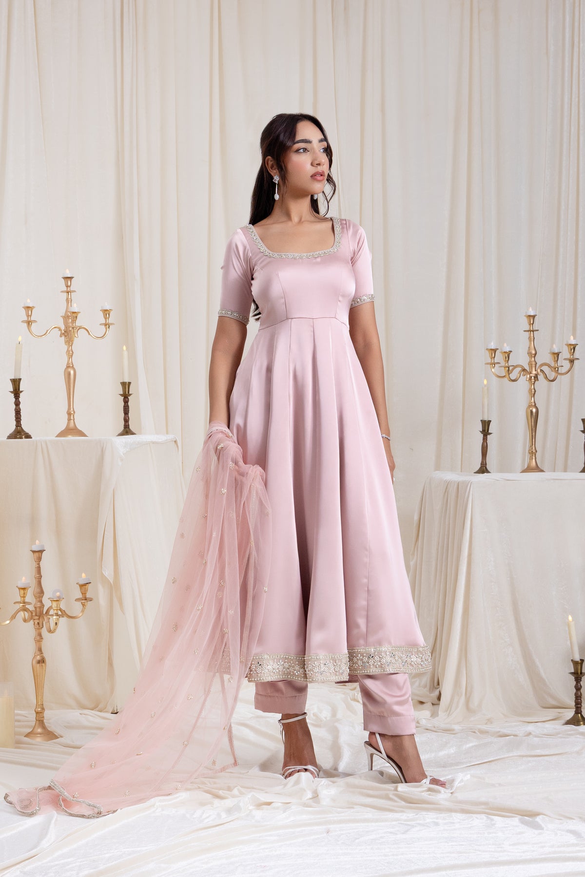 Sehar Anarkali Suit Set - Pink