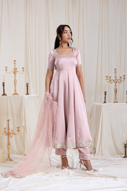 Sehar Anarkali Suit Set - Pink