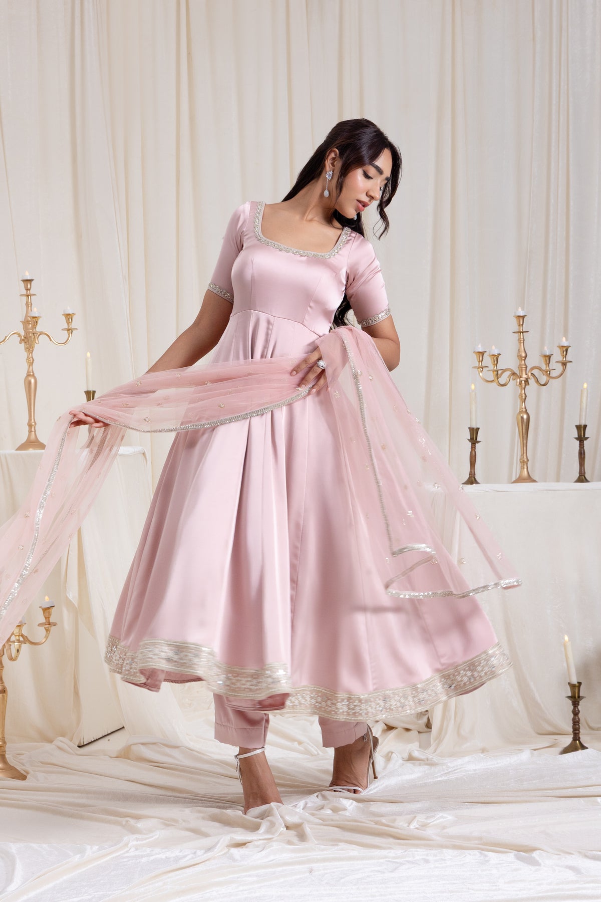 Sehar Anarkali Suit Set - Pink