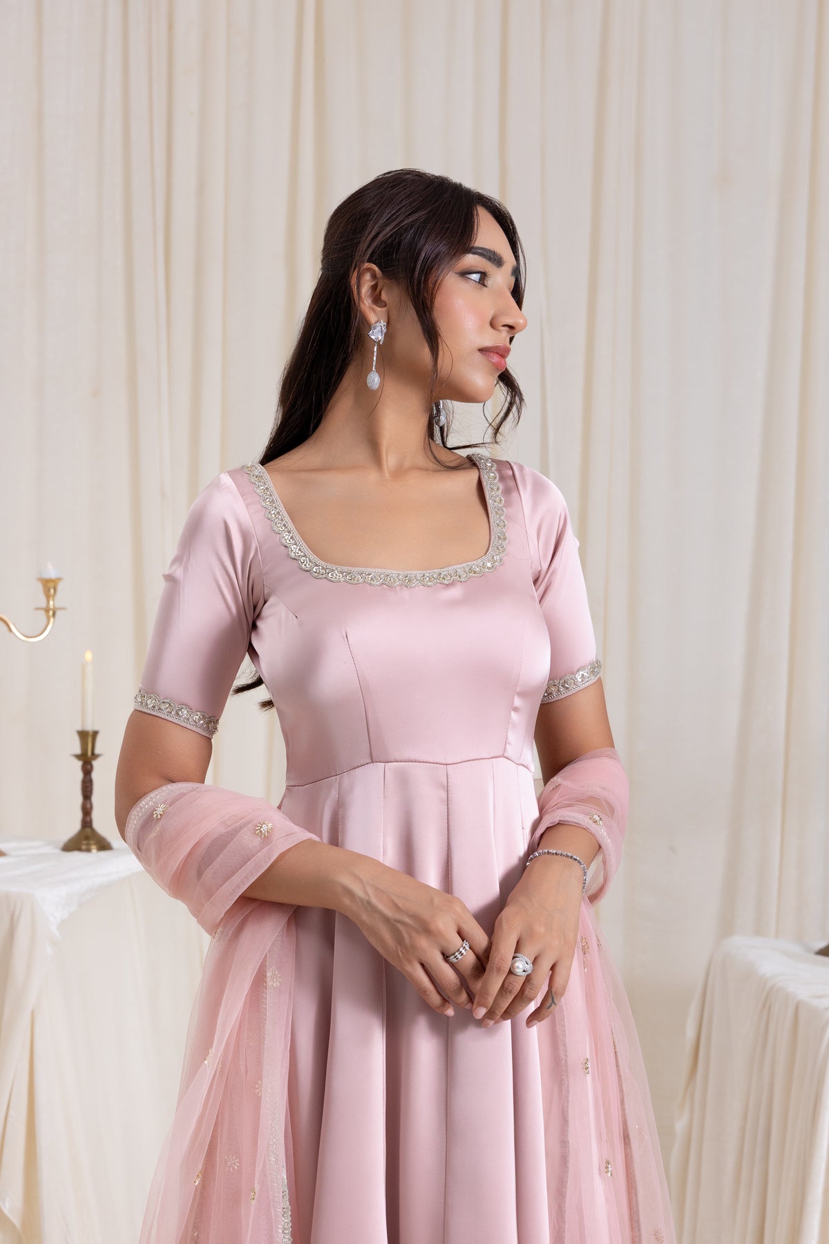 Sehar Anarkali Suit Set - Pink