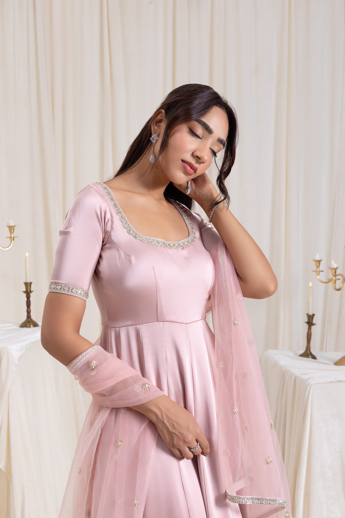 Sehar Anarkali Suit Set - Pink