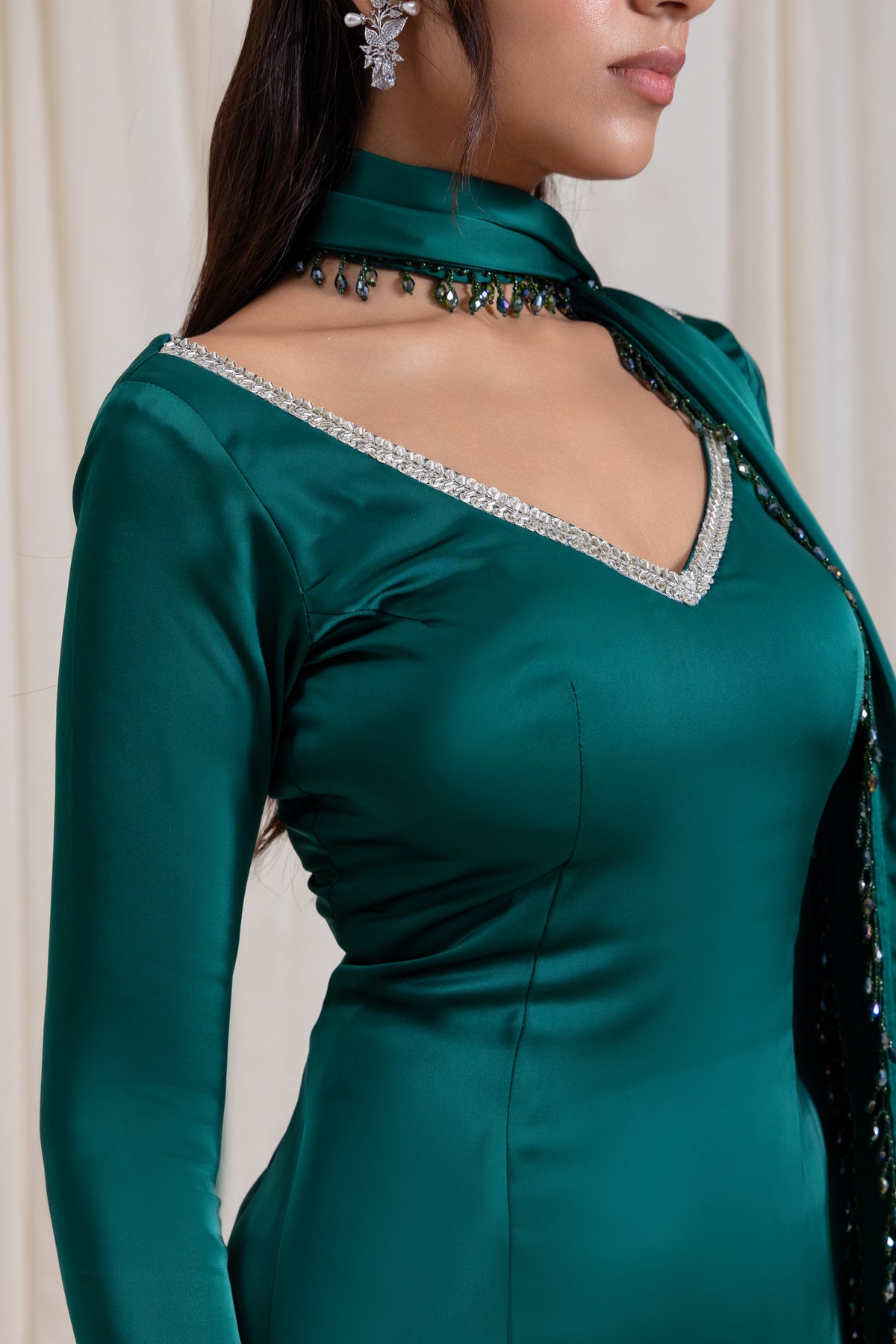 Ira V-neck Suit Set - Green