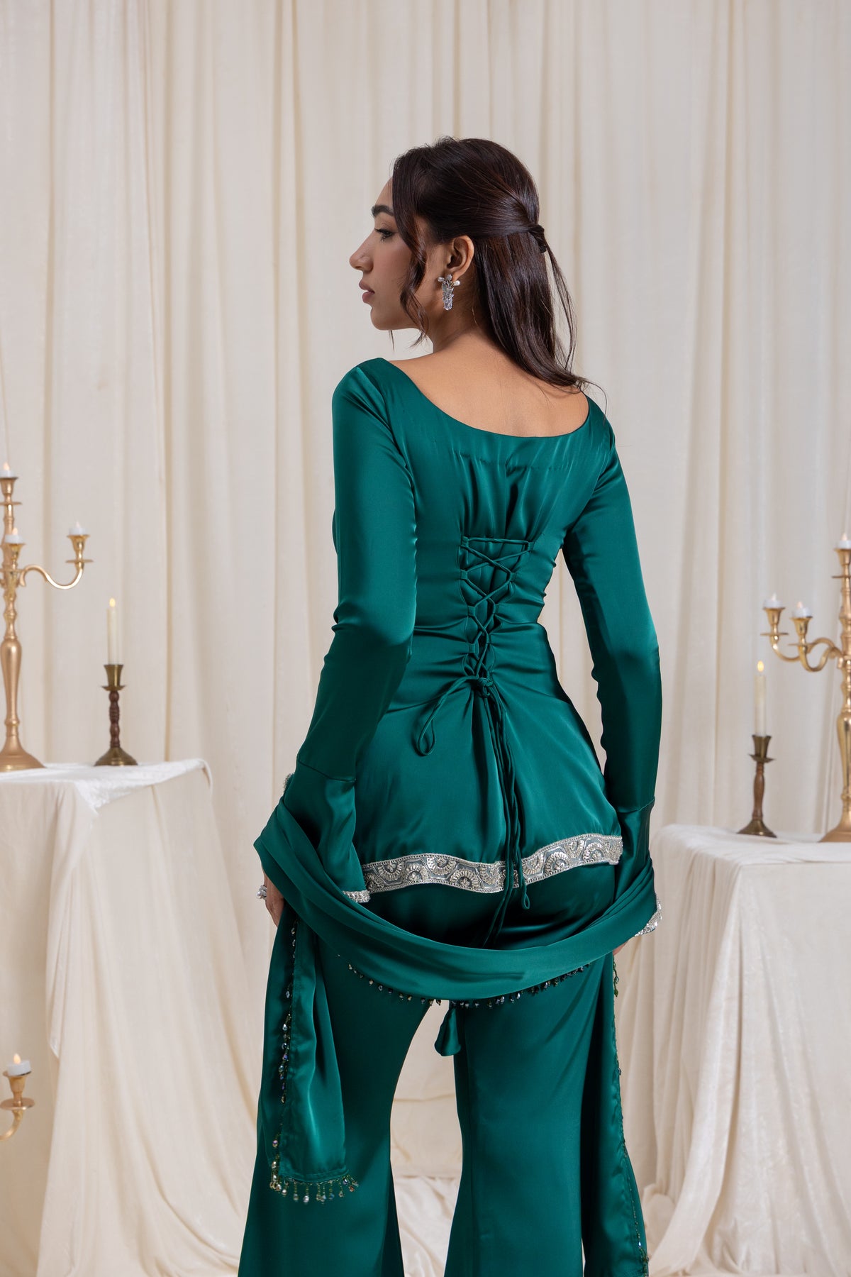 Ira V-neck Suit Set - Green