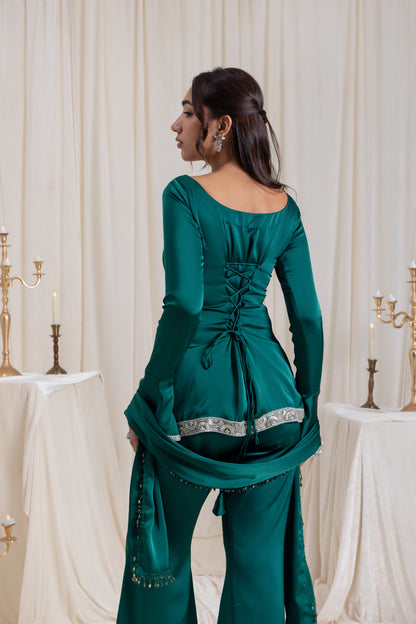 Ira V-neck Suit Set - Green