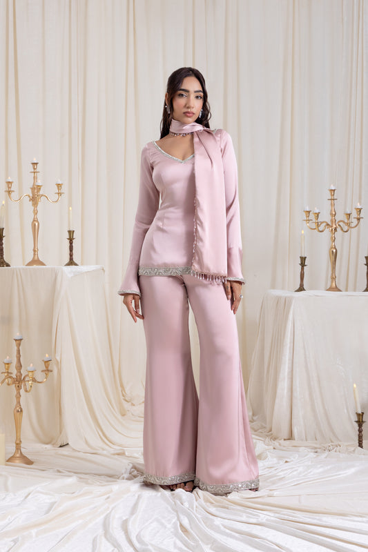 Ira V-neck Suit Set - Pink