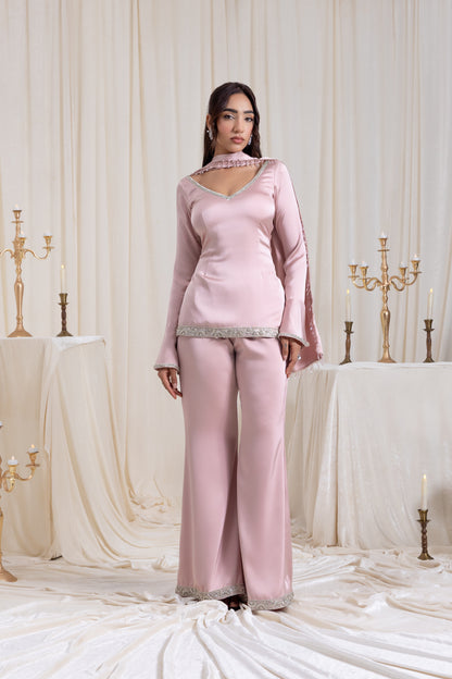 Ira V-neck Suit Set - Pink
