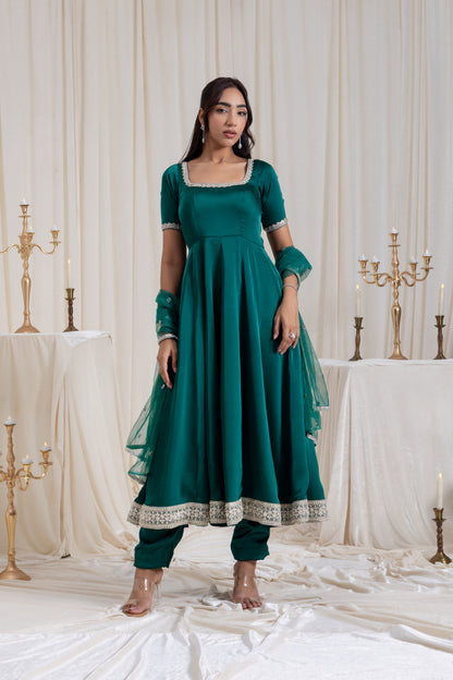 Sehar Anarkali Suit Set - Green