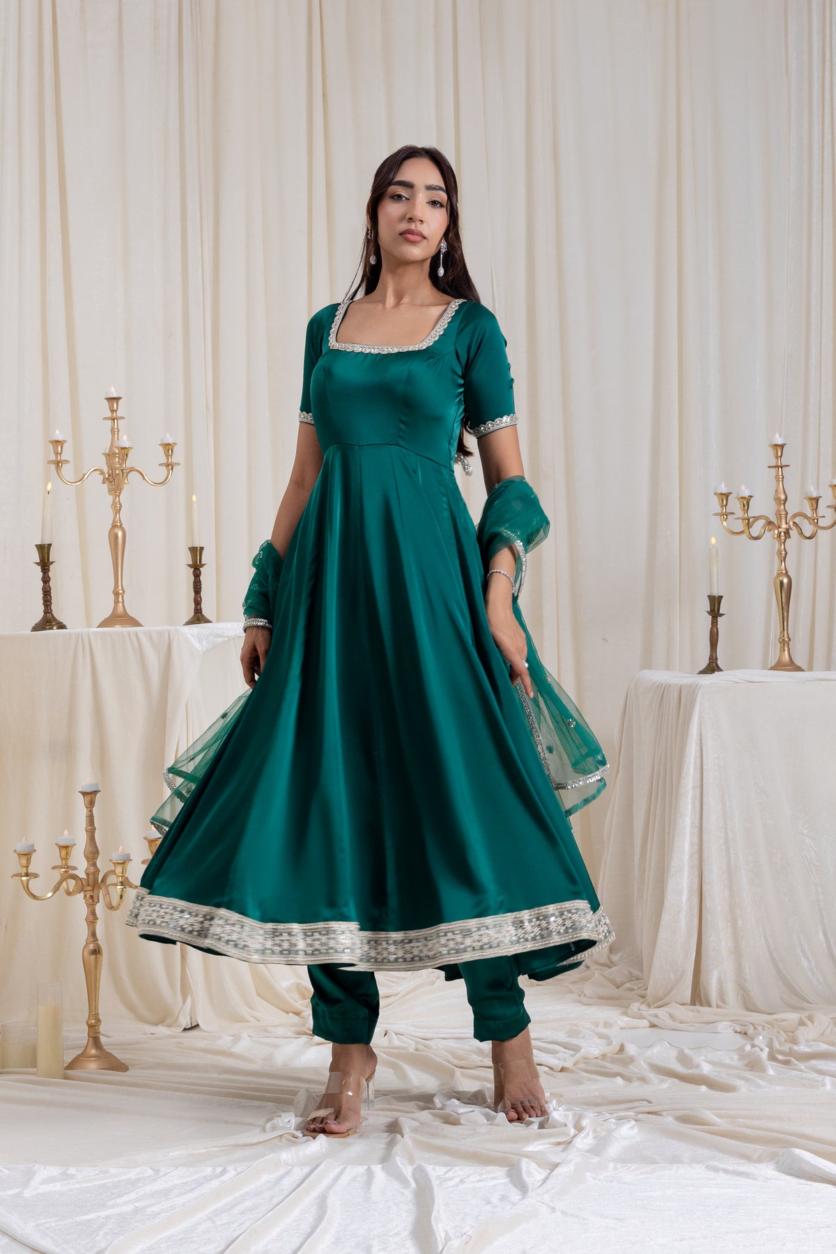 Sehar Anarkali Suit Set - Green