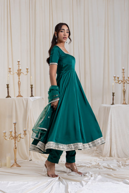 Sehar Anarkali Suit Set - Green