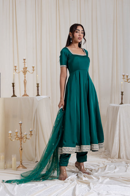 Sehar Anarkali Suit Set - Green
