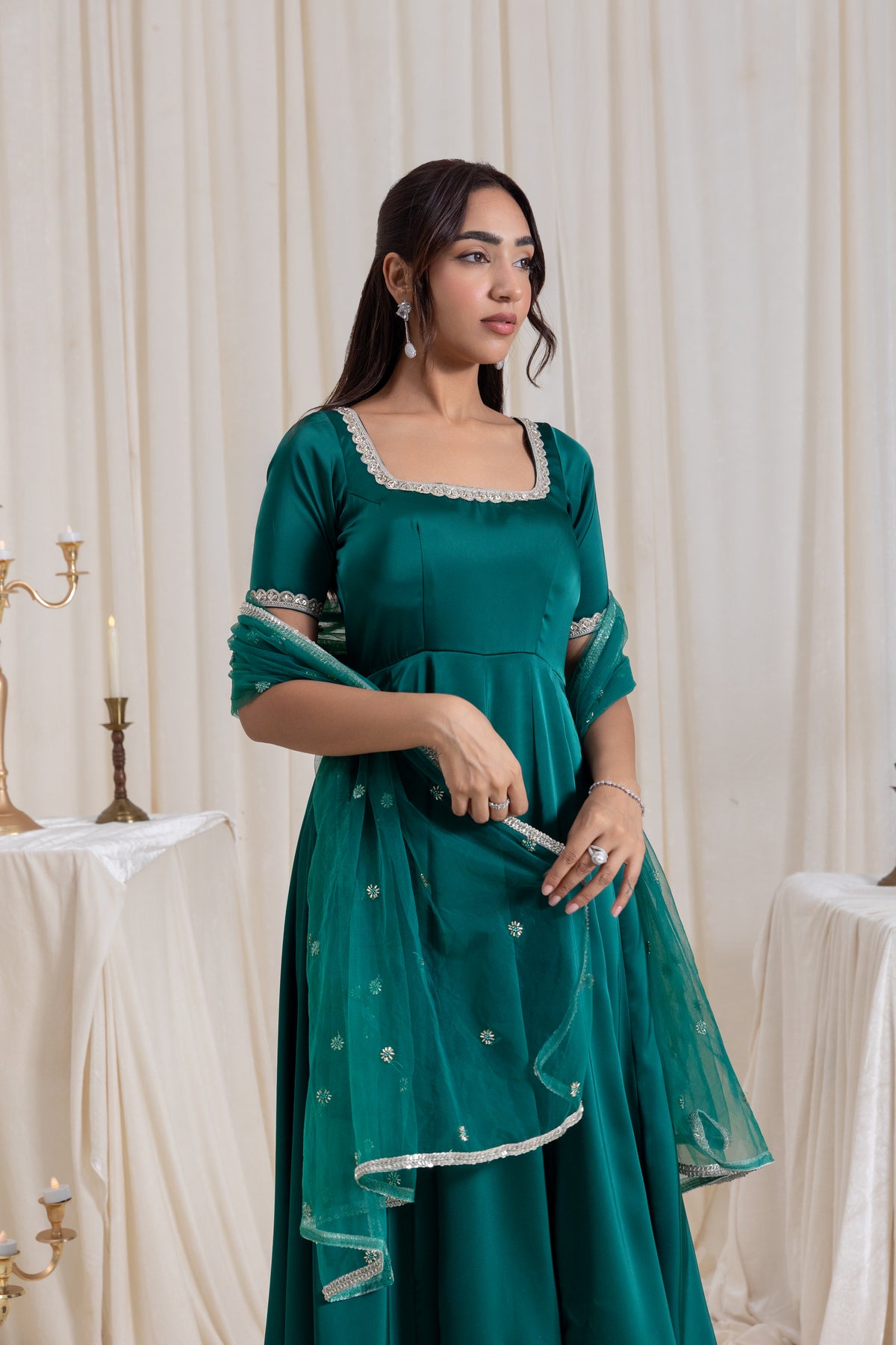 Sehar Anarkali Suit Set - Green