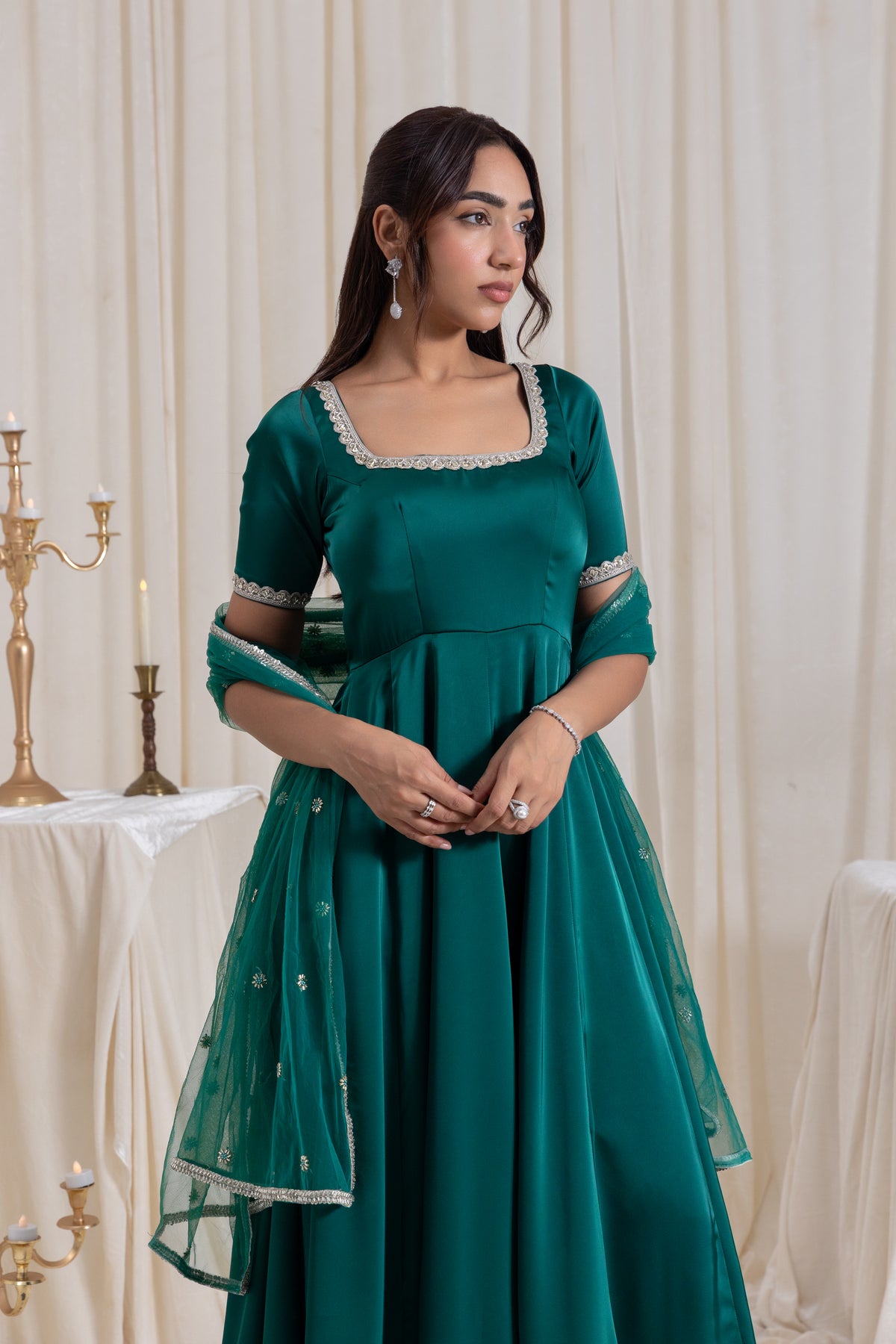 Sehar Anarkali Suit Set - Green