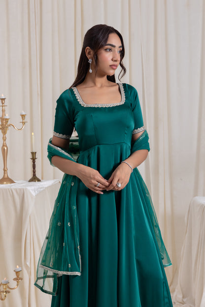 Sehar Anarkali Suit Set - Green