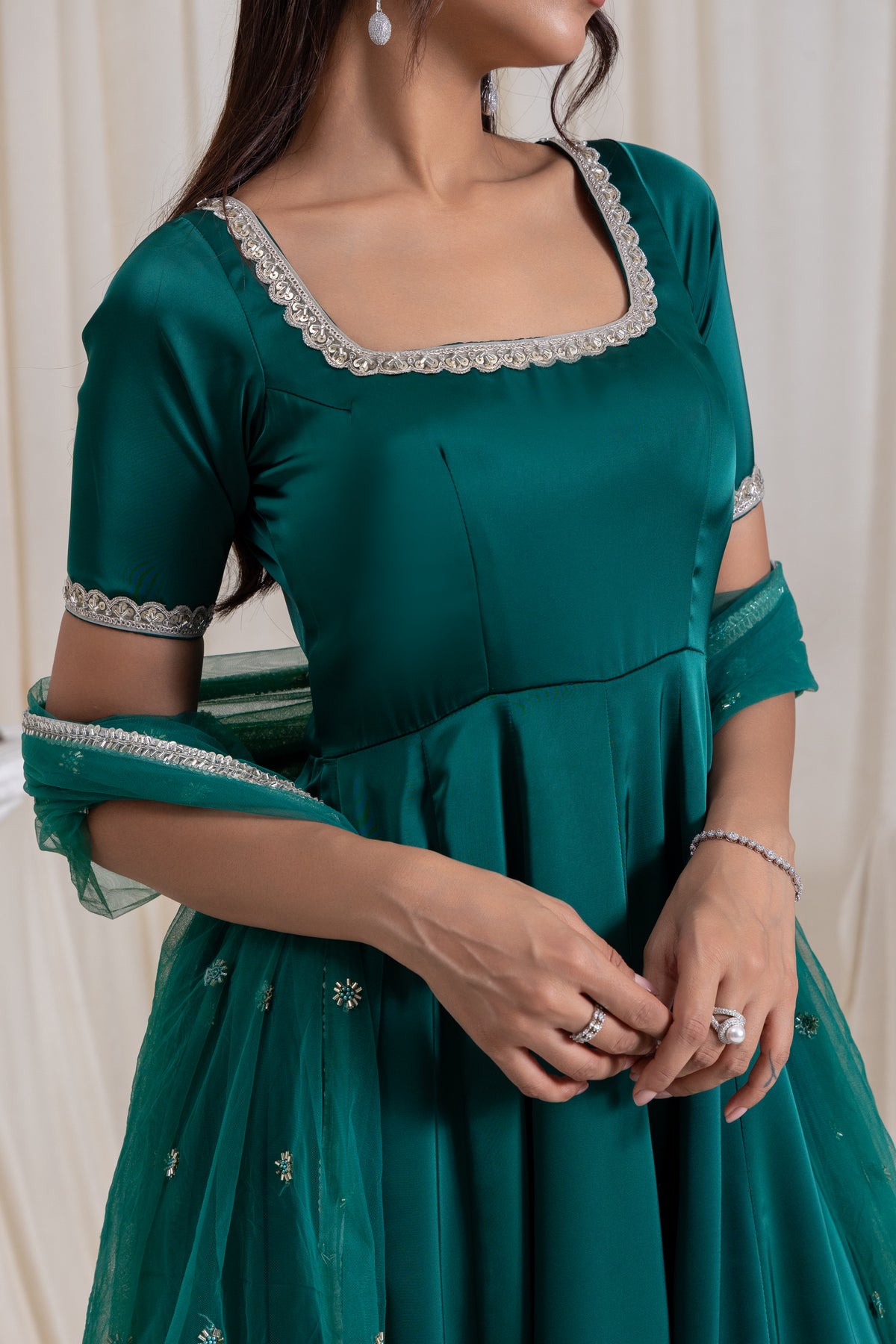 Sehar Anarkali Suit Set - Green