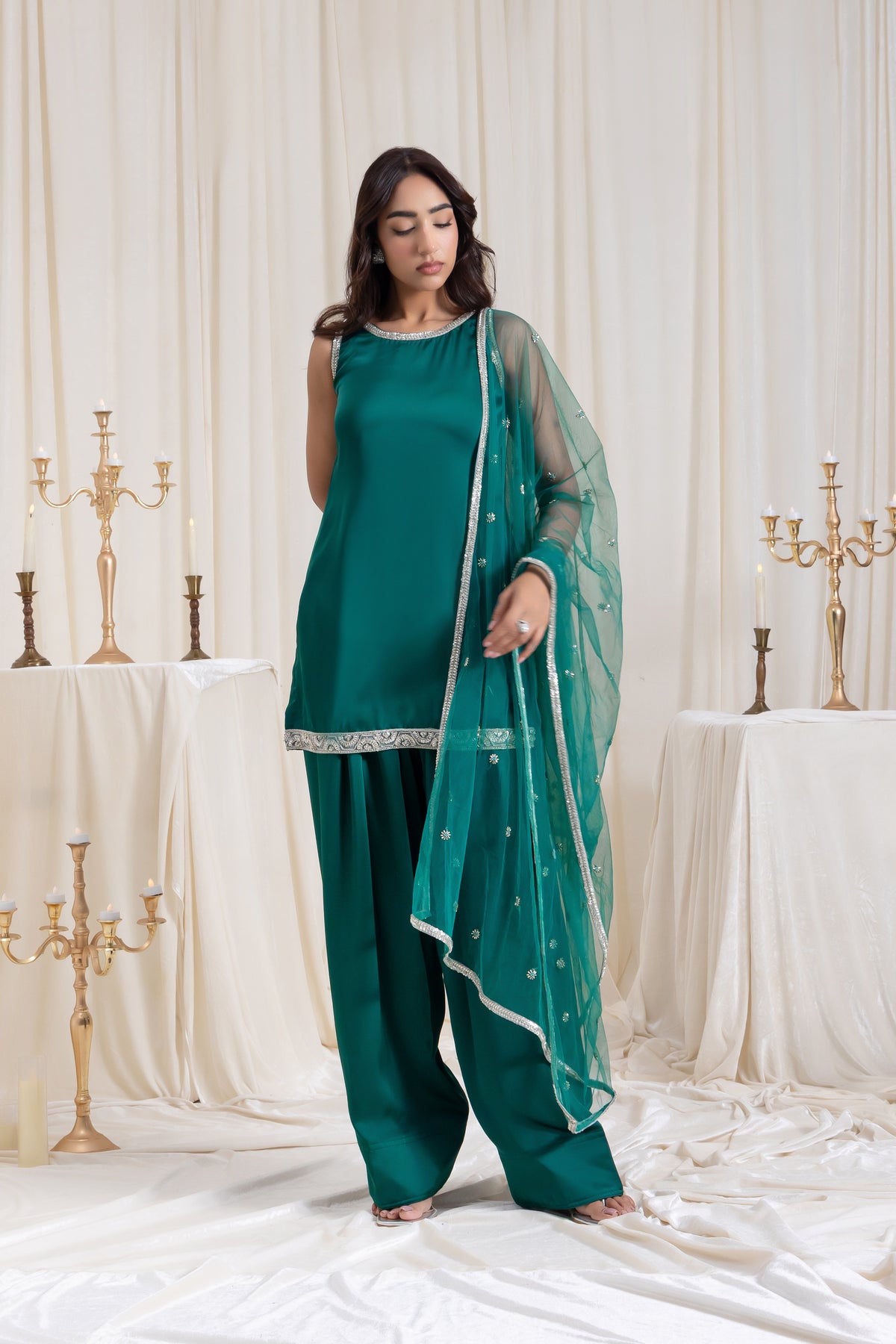Naaz Farshi Salwar Set - Green