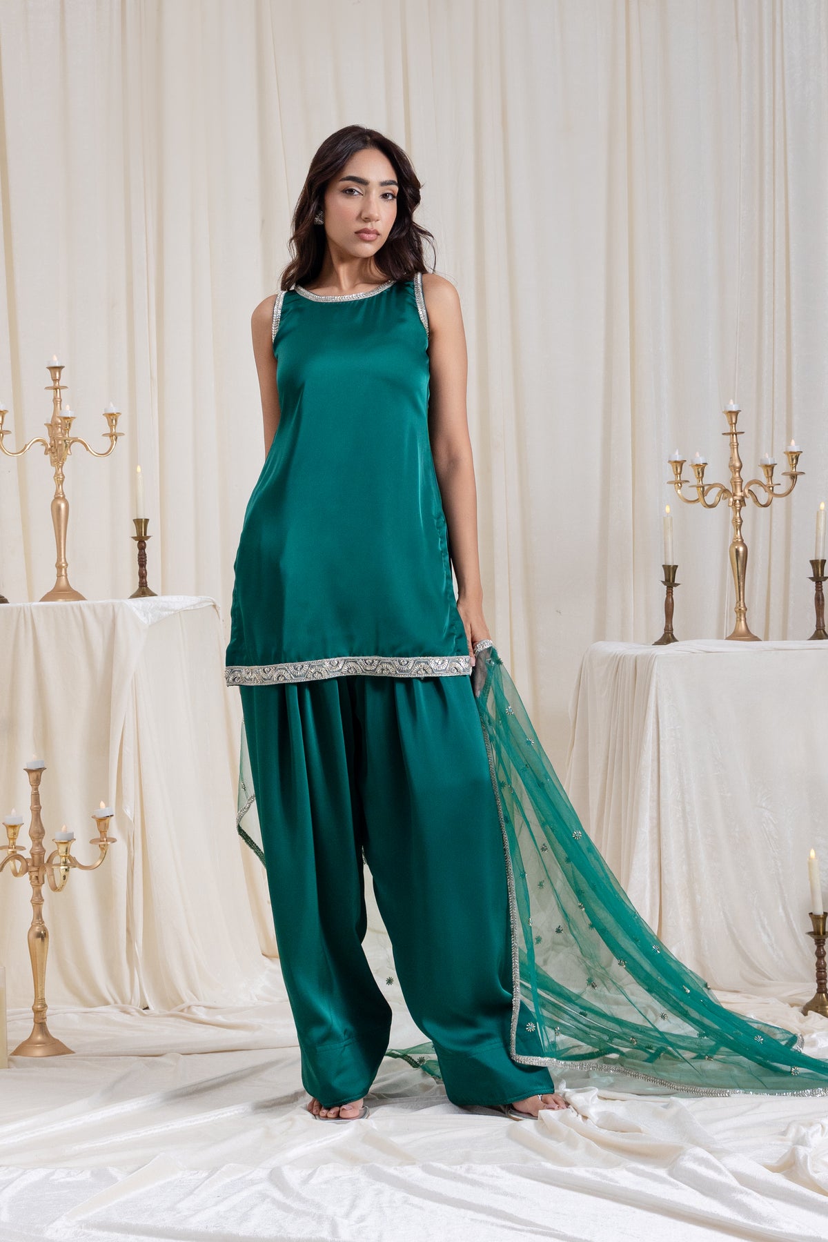 Naaz Farshi Salwar Set - Green