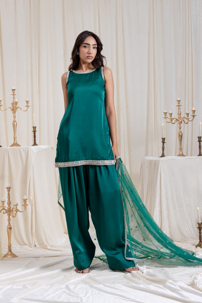 Naaz Farshi Salwar Set - Green