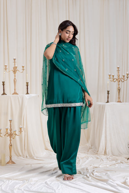 Naaz Farshi Salwar Set - Green
