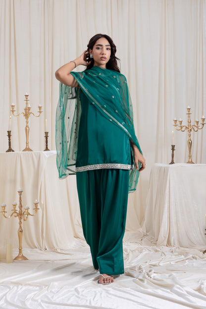 Naaz Farshi Salwar Set - Green