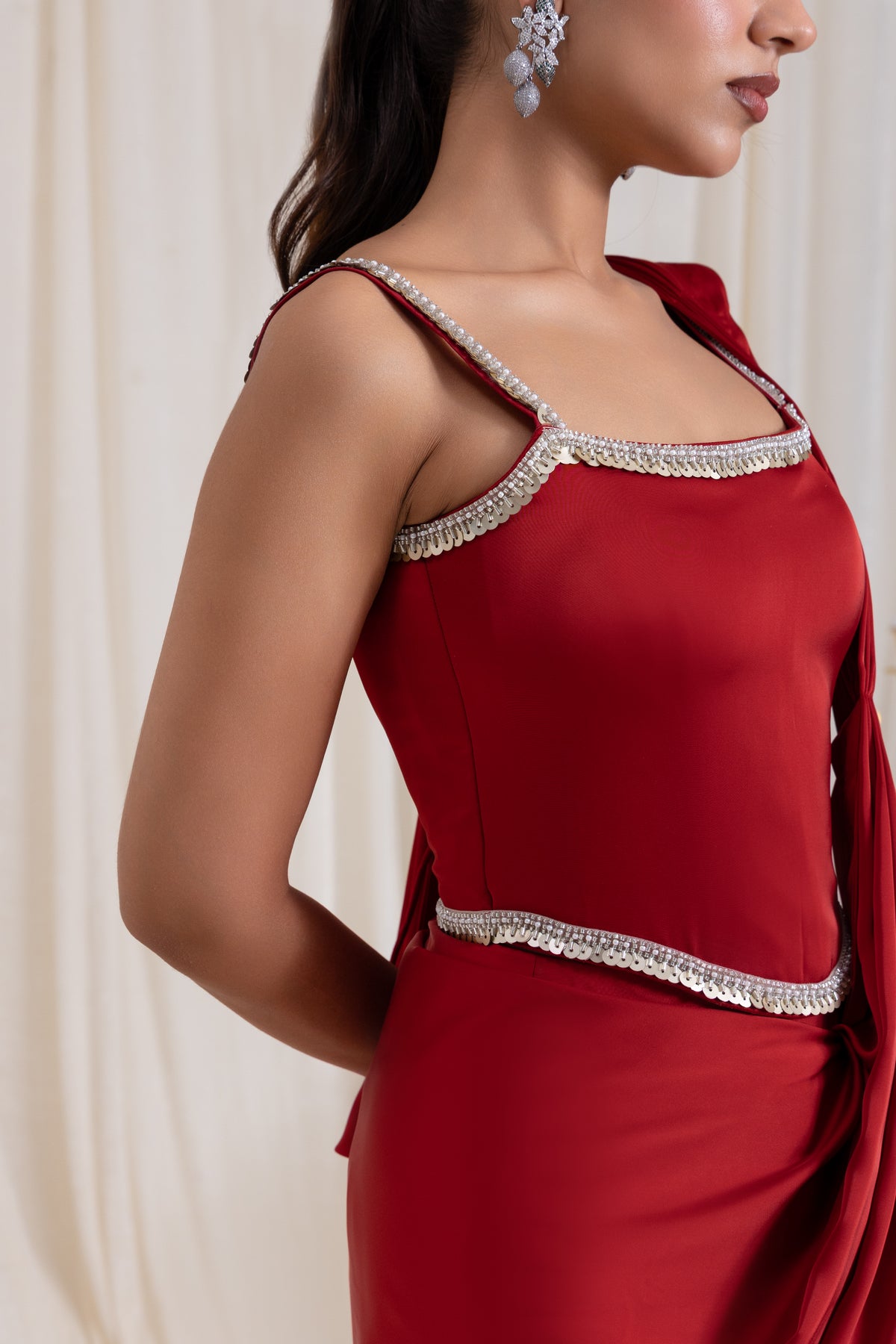 Mehr Corset SareeSet - Red