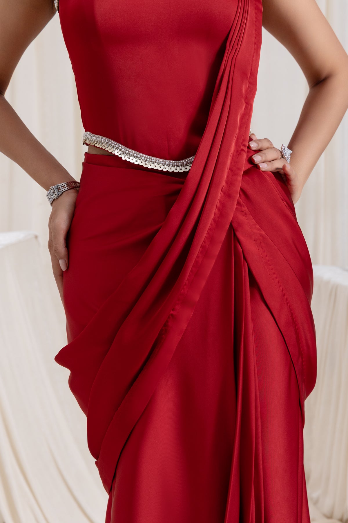 Mehr Corset SareeSet - Red