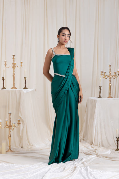 Mehr Corset SareeSet - Green