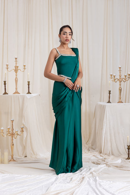 Mehr Corset SareeSet - Green