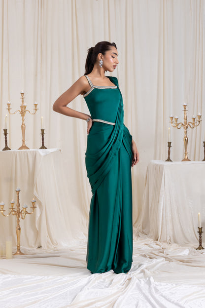 Mehr Corset SareeSet - Green