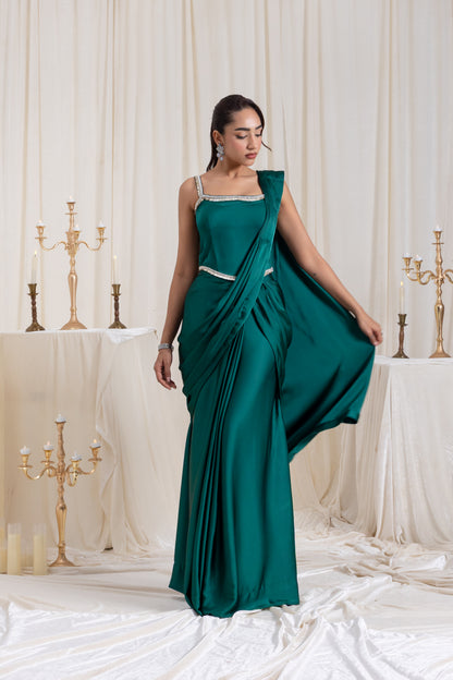Mehr Corset SareeSet - Green