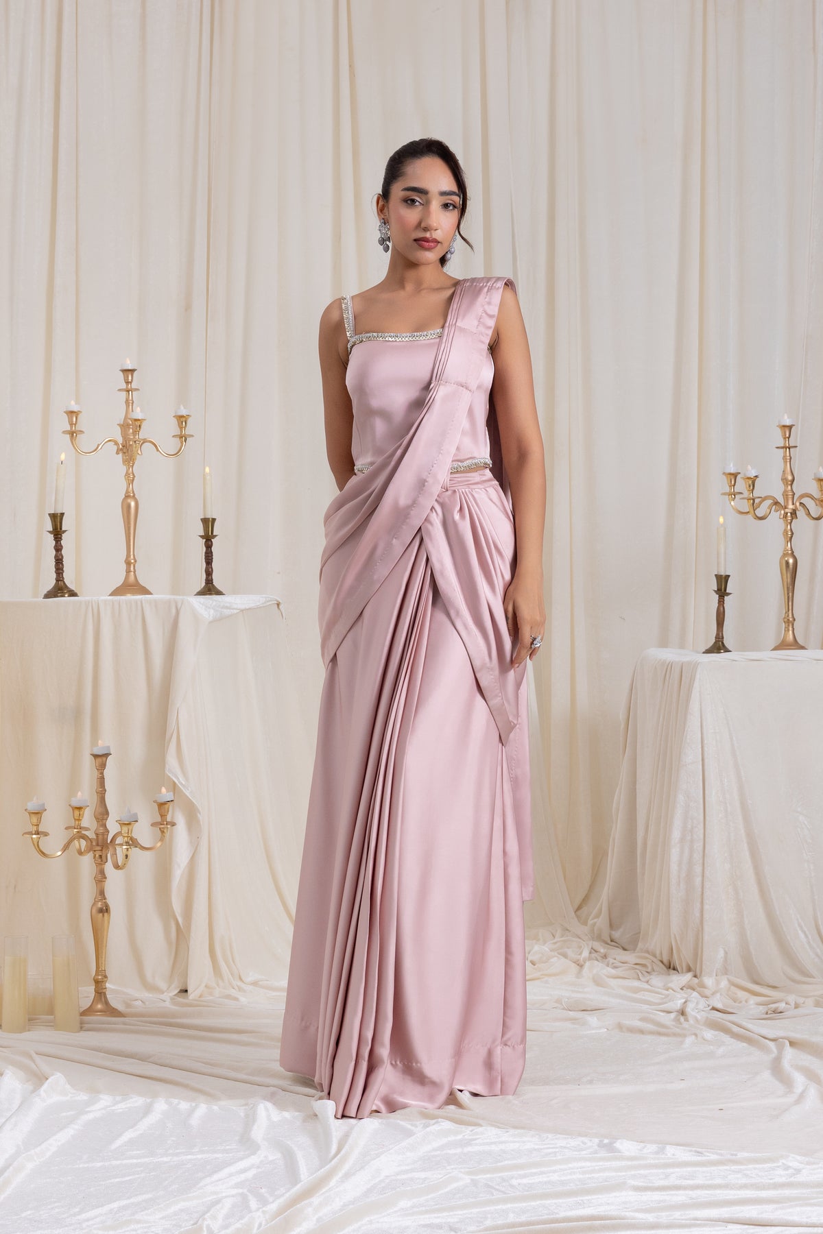 Mehr Corset SareeSet - Pink