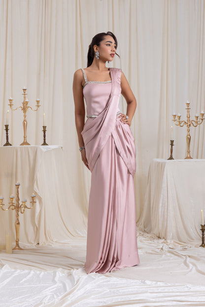 Mehr Corset SareeSet - Pink