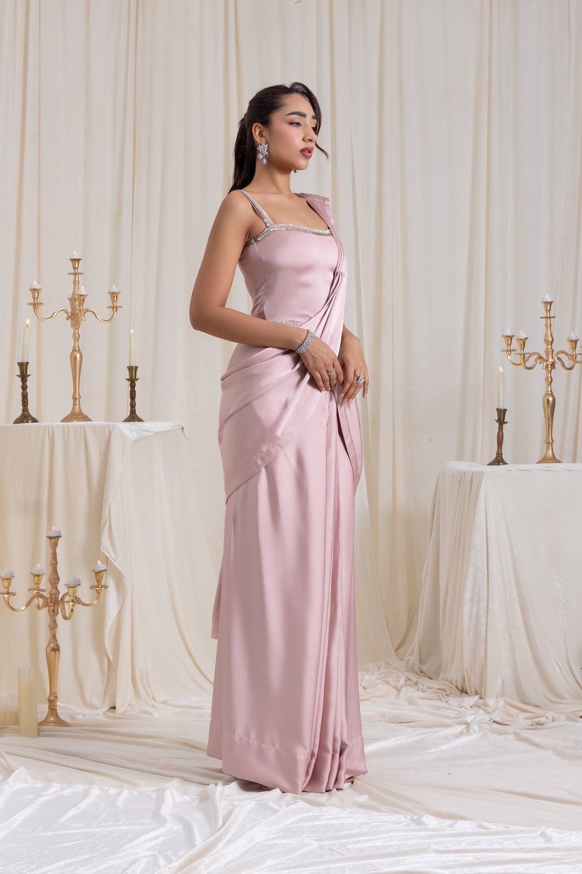 Mehr Corset SareeSet - Pink