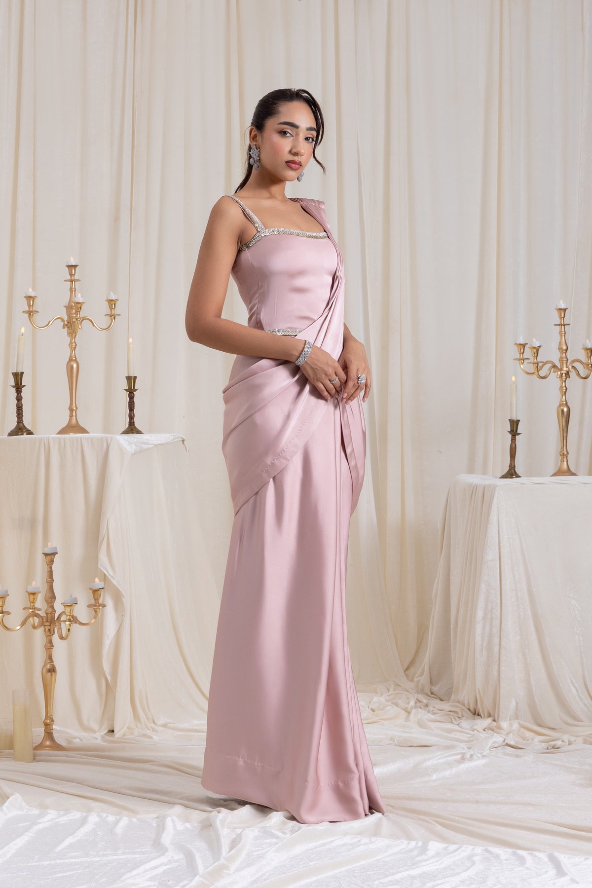 Mehr Corset SareeSet - Pink