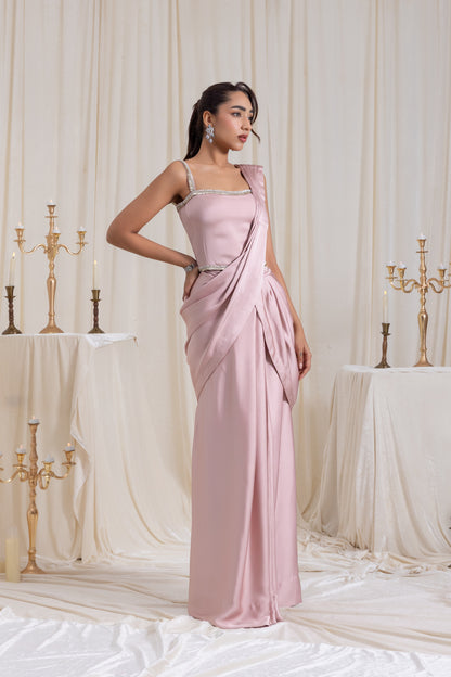 Mehr Corset SareeSet - Pink